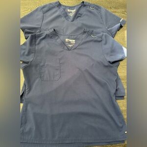 Grey’s Anatomy Navy Scrub Top Set of 2 . Large